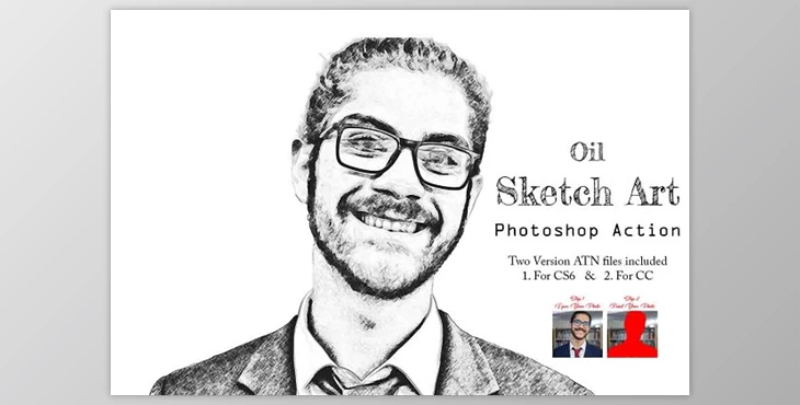 Download Oil Sketch Art Photoshop Action Creativemarket - 21341937