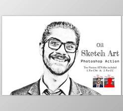 Download Oil Sketch Art Photoshop Action Creativemarket - 21341937