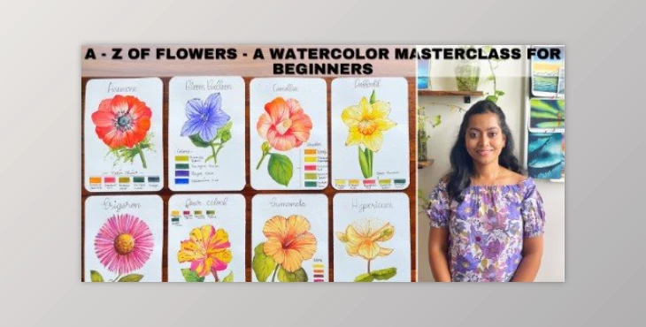 Download A to Z of Flowers – A Watercolor Floral Masterclass for Beginners