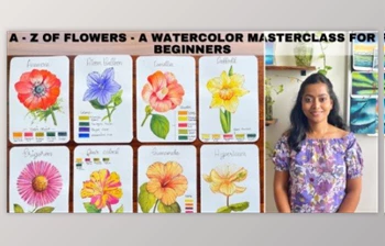 Download A to Z of Flowers – A Watercolor Floral <span class='badge badge-warning'>Masterclass</span> for Beginners