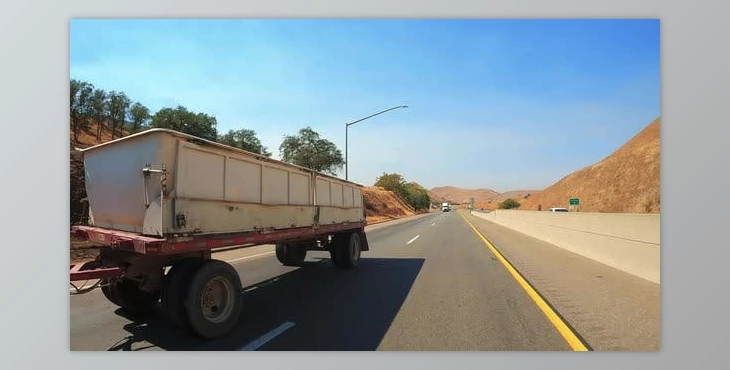 Download Passing a double trailer freightliner truck on a highway in slow motion (Videohive 45911552)