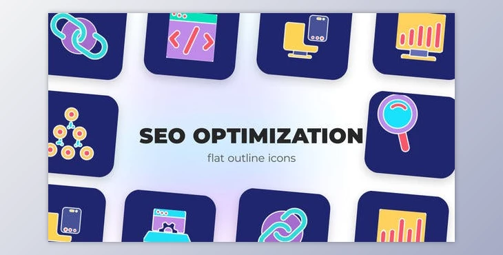 Download SEO optimization – Flat Outline Icons (Videohive 45848035) - AE Project