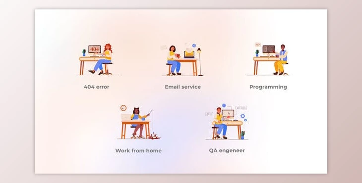 Download Programming – Cartoon People Concepts (Videohive 45848816) - AE Project