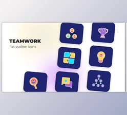 Download Teamwork – Flat Outline Icons (Videohive 45848108) - AE Project