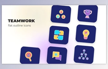 Download Teamwork – <span class='badge badge-warning'>Flat</span> Outline Icons (<span class='badge badge-warning'>Videohive</span> 45848108) - AE <span class='badge badge-warning'>Project</span>