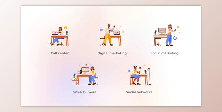 Download Social Marketing – Cartoon People Concepts (Videohive 45848833) - AE Project