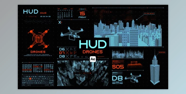 Download HUD Drones for After Effects (Videohive 44657282) - AE Project
