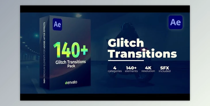 Download Glitch Transitions (Videohive 43601069) - AE Project
