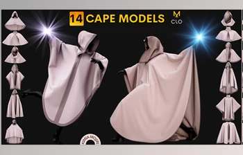 Download Artstation – 14 <span class='badge badge-warning'>Cape</span> Models (Male / Female) – Marvelous Designer / CLO3D PROJECTS+OBJ+FBX