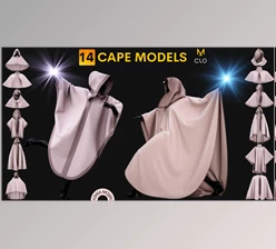 Download Artstation – 14 Cape Models (Male / Female) – Marvelous Designer / CLO3D PROJECTS+OBJ+FBX