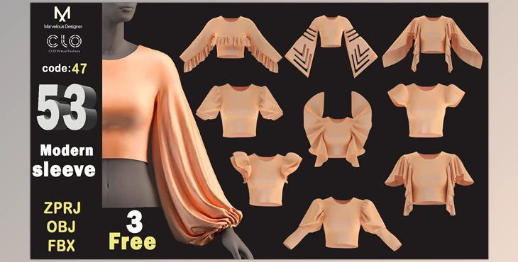 Download Artstation – 53 Sleeves Models (ZPRJ, FBX, OBJ, MTL)