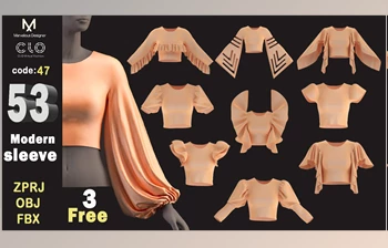 Download Artstation – 53 Sleeves <span class='badge badge-warning'>Models</span> (ZPRJ, FBX, OBJ, MTL)