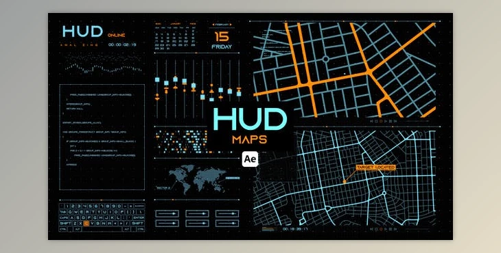 Download HUD Maps for After Effects (Videohive 44657484) - AE Project