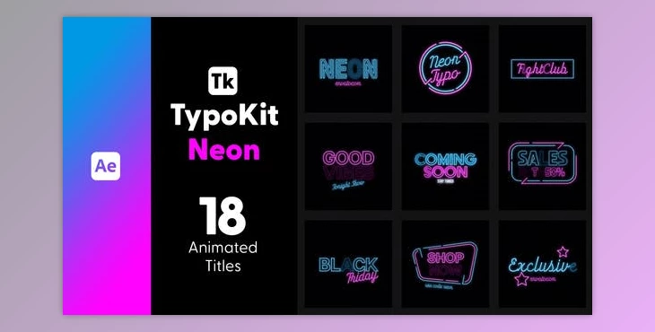 Download Typo Kit Neon Titles for After Effects (Videohive 44505279) - AE Project