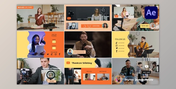 Download Youtube Scenes Slides for After Effects (Videohive 46229813) - AE Project