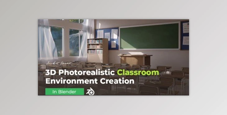 Download Wingfox – 3D Photorealistic Classroom Environment Creation in Blender