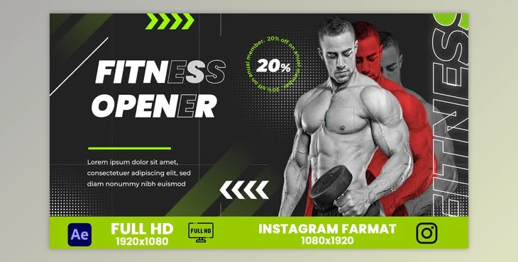 Download Fitness Opener (Videohive 46649087) - AE Project