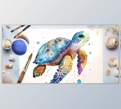 Download Dive into Watercolor: Paint Expressive Turtles with Harmonious Colors