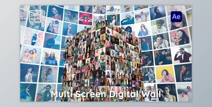 Download Multi Screen Digital Wall (Videohive 46235534) - AE Project