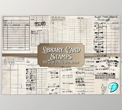 Download Library Card Stamps SVG & PNG Bundle