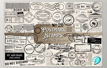 Download 100 Postmark Stamps SVG and <span class='badge badge-warning'>PNG</span> Bundle