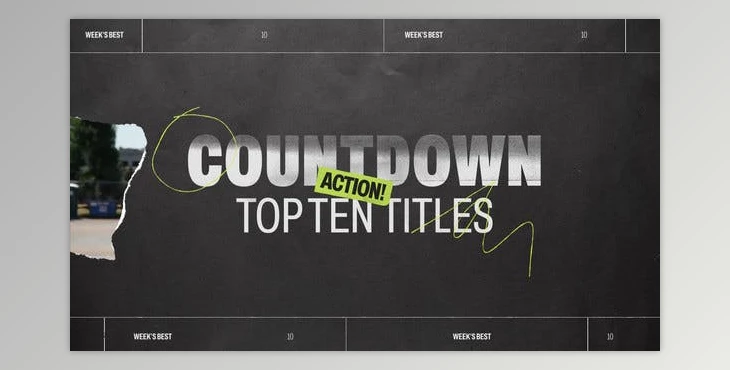 Download Torn Paper Countdown – Top 10 Titles (Videohive 47006324) - AE Project