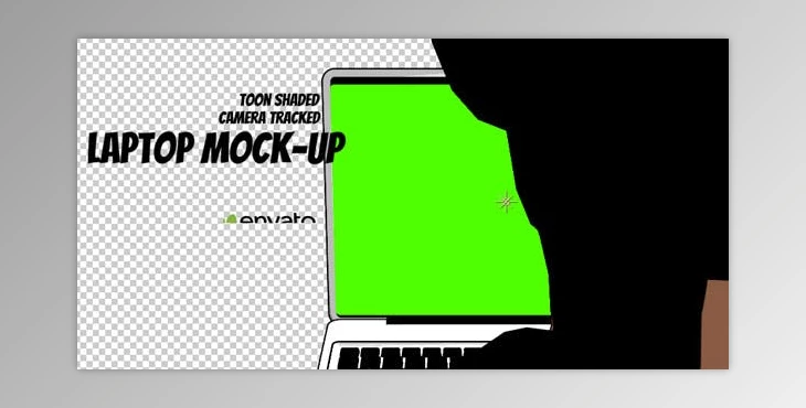 Download Man Typing on Laptop – Toon Shaded (Videohive 21287543) - AE Project