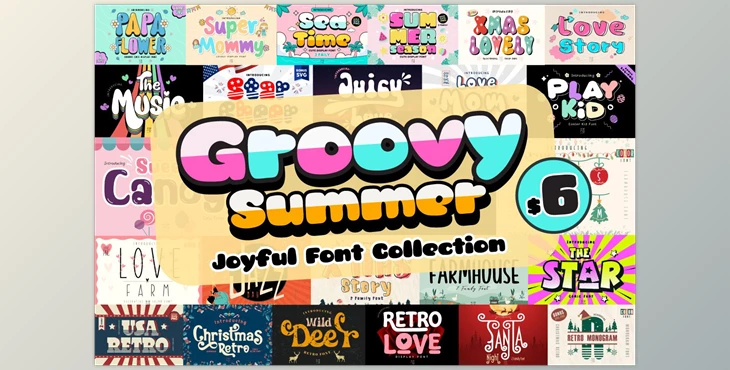 Download Groovy Summer - Joyful Font Bundle - 25 Premium Fonts