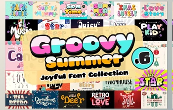 Download Groovy Summer - Joyful <span class='badge badge-warning'>Font</span> Bundle - 25 Premium Fonts