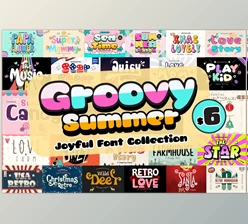 Download Groovy Summer - Joyful Font Bundle - 25 Premium Fonts