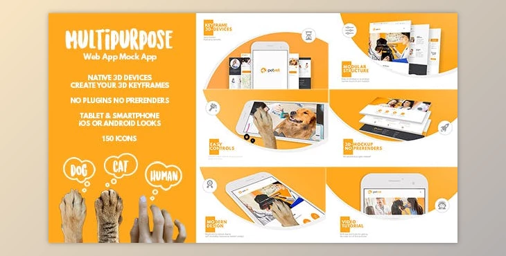 Download Multipurpose Web App Mock App (Videohive 20461284) - AE Project