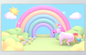 Download Rainbow <span class='badge badge-warning'>Grass</span> Land With Unicorn (Videohive 46810371)