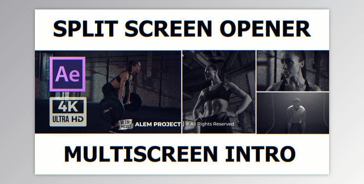 Download Split Screen Opener - Multiscreen Intro - Promo (Videohive 47362287) - AE Project