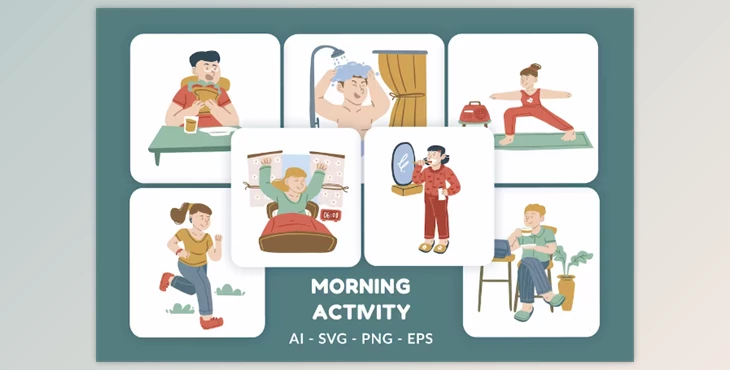 Download Morning Activity Vector Illustration v.1 M56GCUV