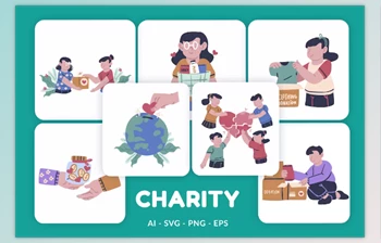 Download Charity Vector <span class='badge badge-warning'>Illustration</span> v.2 7EUBXXP