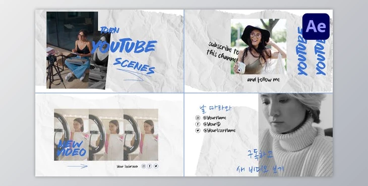 Download Torn Paper Social Media Slides for After Effects (Videohive 47406994) - AE Project