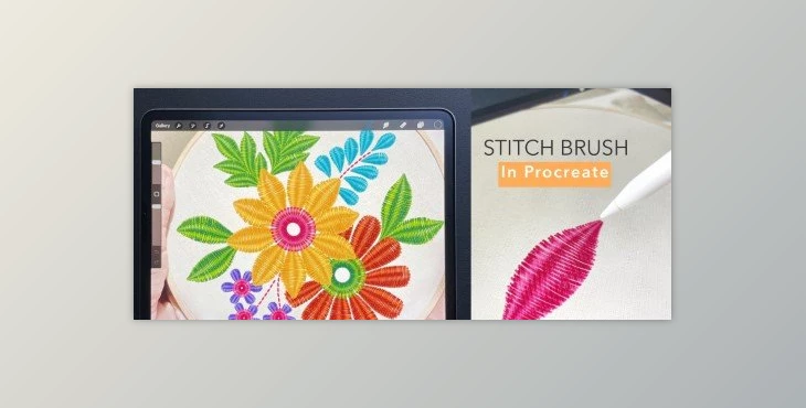 Download Learn To Create Dual Colour Stitch Brush For Digital Embroidery In Procreate