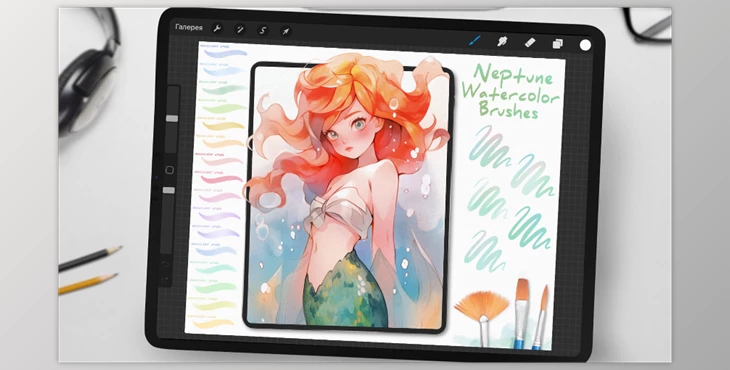 Download Neptune Watercolor Brushes for Procreate