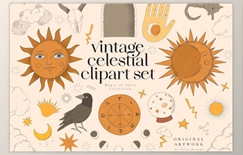 Download Vintage Celestial Retro <span class='badge badge-warning'>Illustrations</span> Tarot QMM8UDG