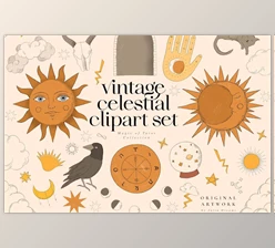 Download Vintage Celestial Retro Illustrations Tarot QMM8UDG