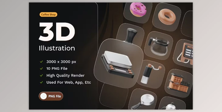 Download Coffee Shop 3d Illustration NJNNJS6