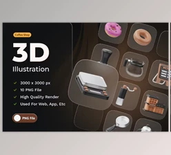 Download Coffee Shop 3d Illustration NJNNJS6