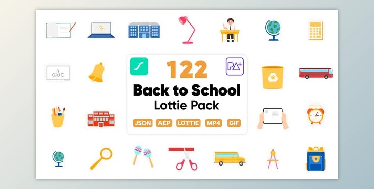 Download Back to School Lottie Elements (Videohive 47534651) - AE Project