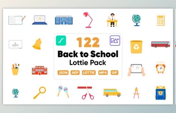 Download <span class='badge badge-warning'>Back</span> to <span class='badge badge-warning'>School</span> Lottie Elements (<span class='badge badge-warning'>Videohive</span> 47534651) - AE Project