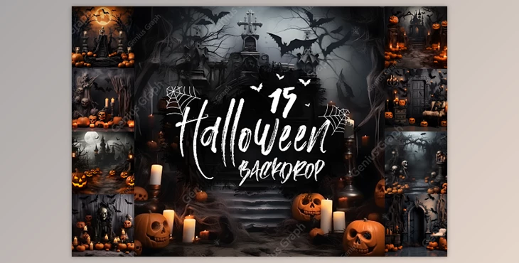 Download Halloween Digital Backdrops Bundle