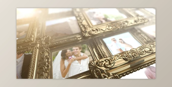 Download Slideshow Glossy Gold Vintage Frames (Videohive 7616685) - AE Project