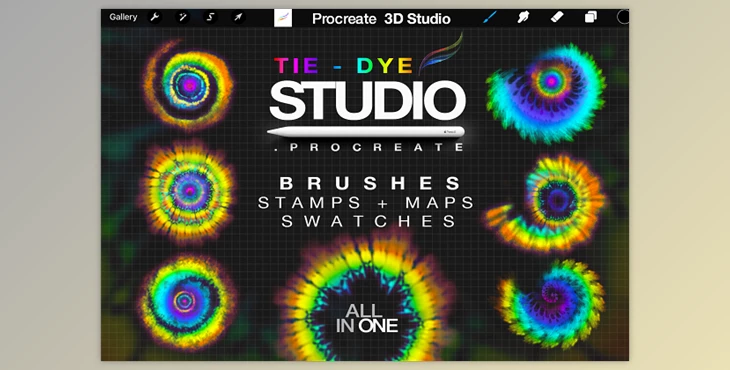 Download Tie Dye Brushes Studio Procreate