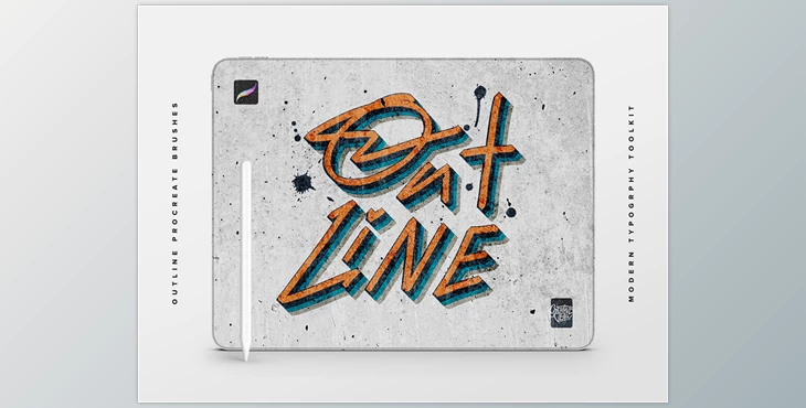 Download Outline Procreate Brushes – Modern Typography Toolkit