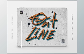 Download Outline Procreate Brushes – Modern <span class='badge badge-warning'>Typography</span> Toolkit