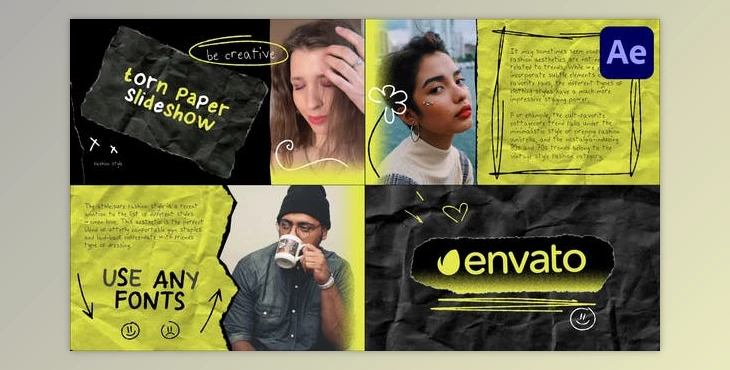 Download Torn Paper Slideshow for After Effects (Videohive 47585724) - AE Project